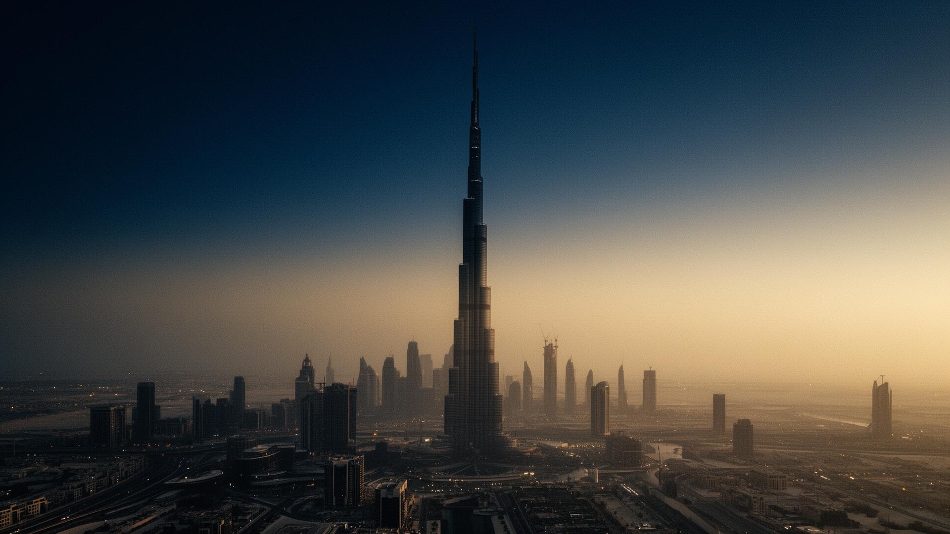 Dubai skyline at twilight